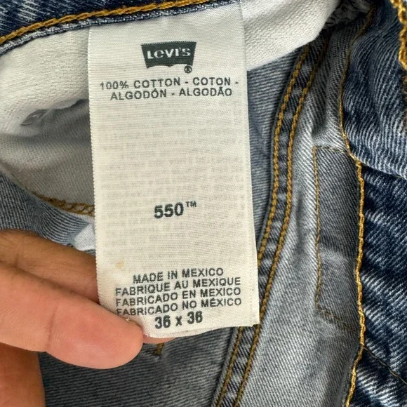 Levi's 550 Straight Jeans Men 36 X 36 (fits 34x34) Blue Denim Cotton Relaxed Fit - Picture 5 of 12